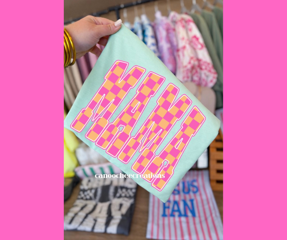 Checkered Mama Tee