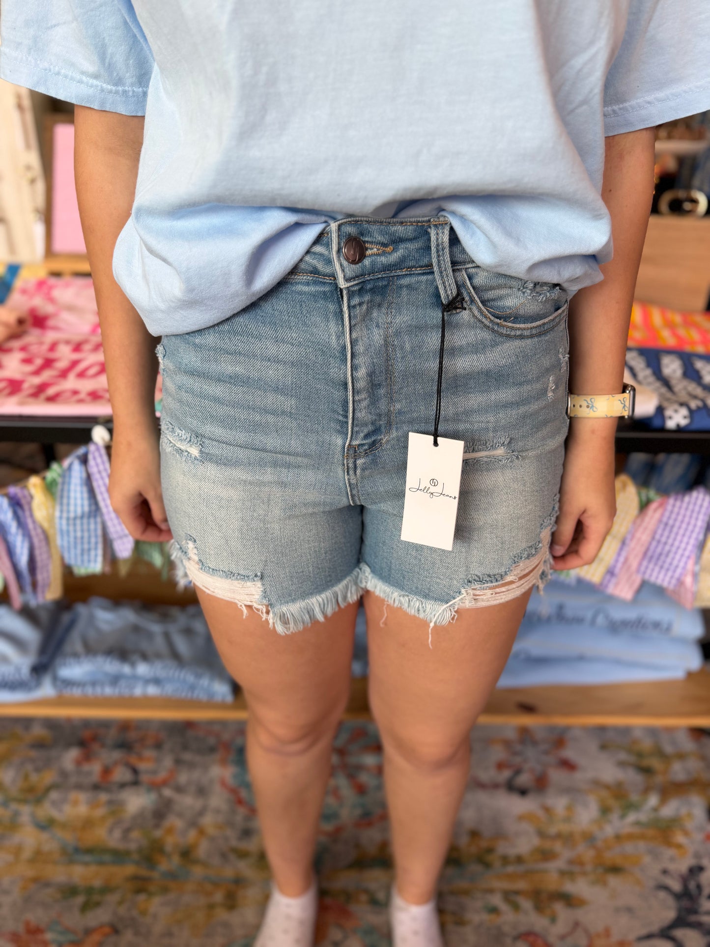 Light Wash Denim Shorts