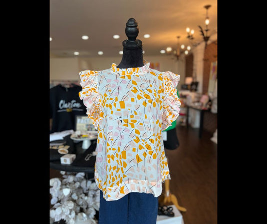 Yellow Abstract Top