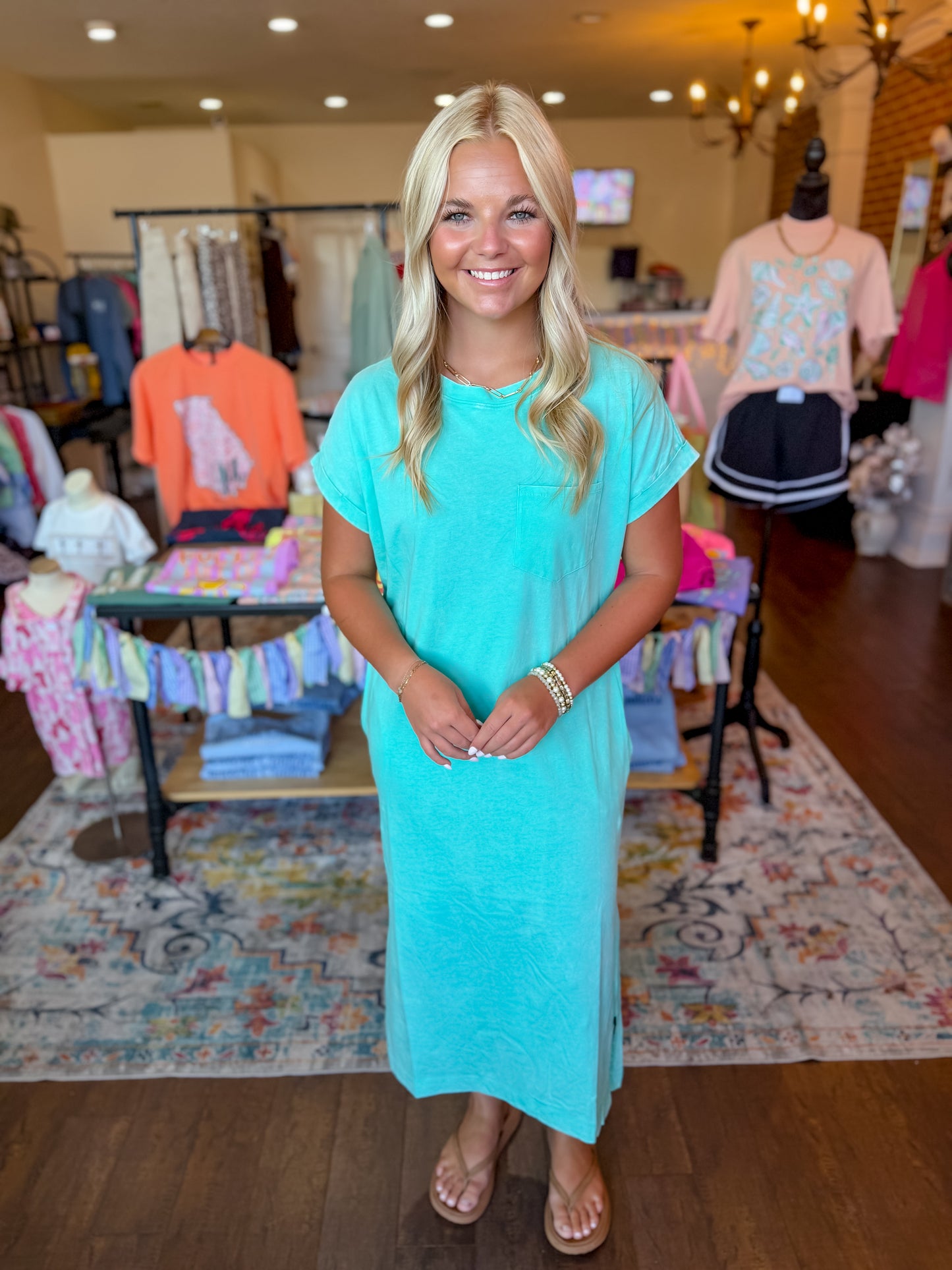 Mint Pocket Midi Dress