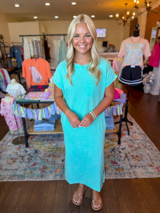Mint Pocket Midi Dress