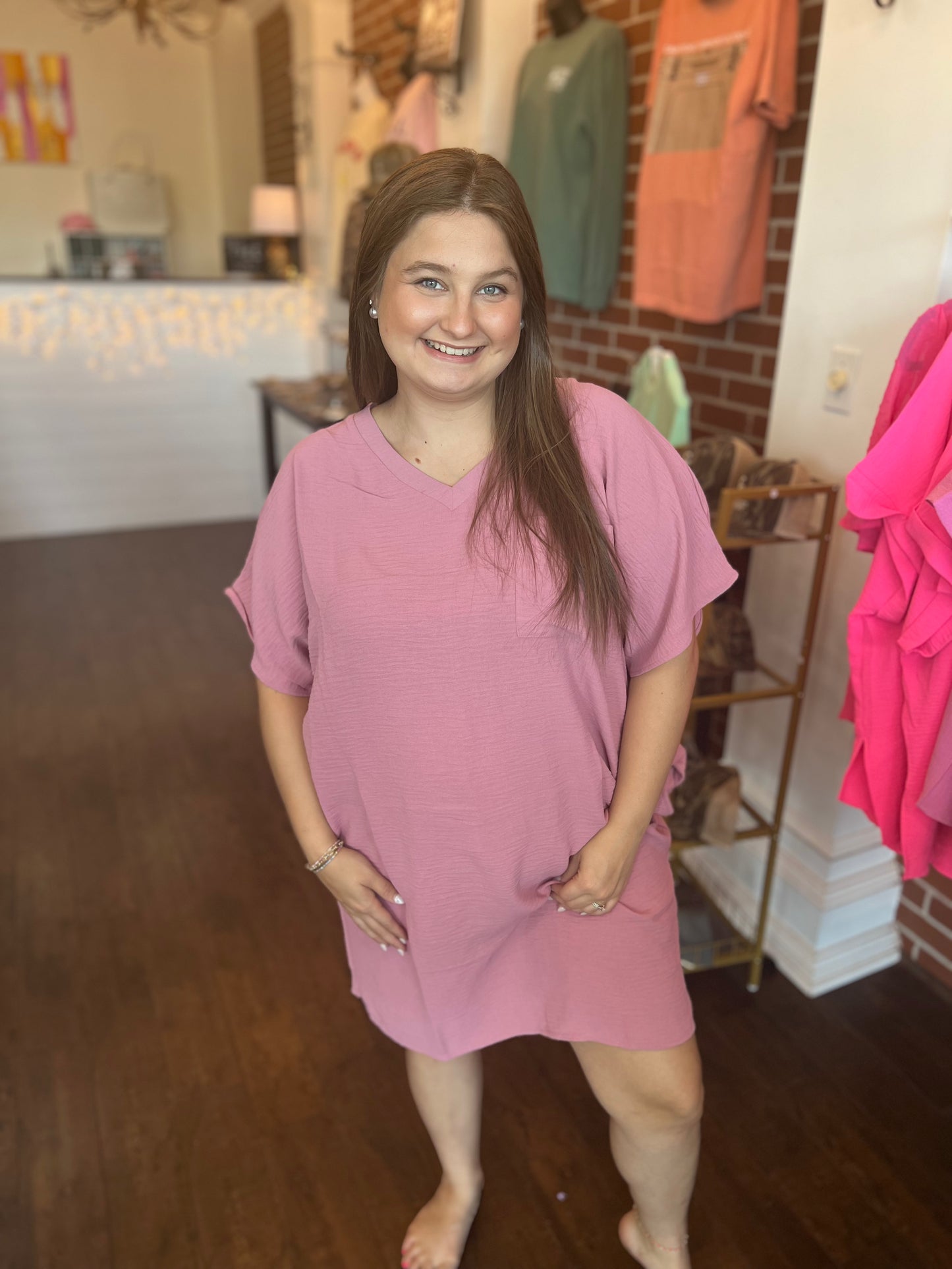 Mauve Zenana Pocket Dress