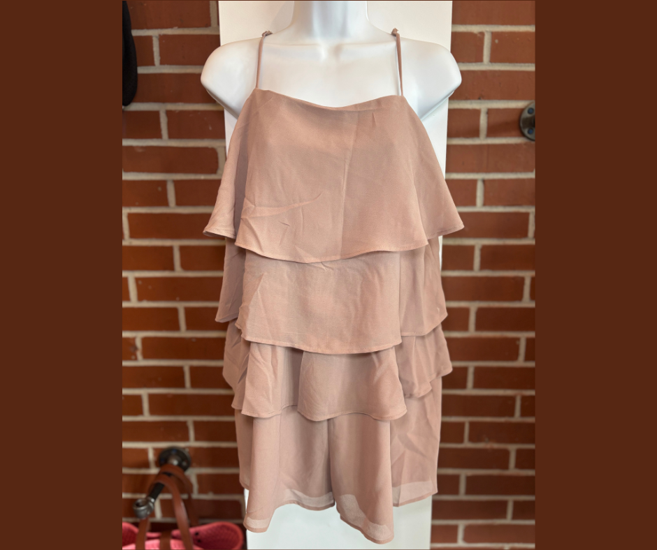 Brown Tiered Romper