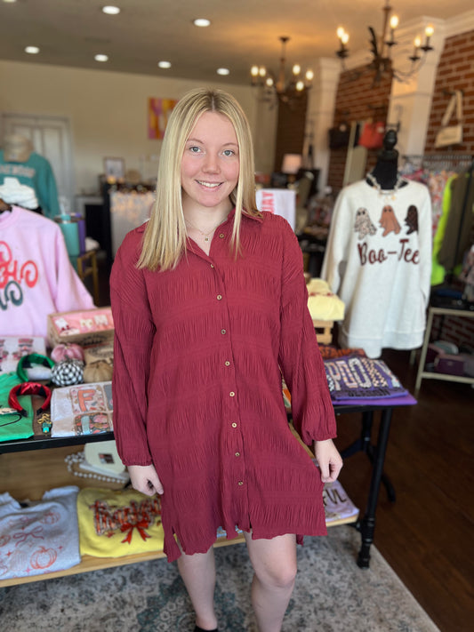 Rust Long Sleeve Dress