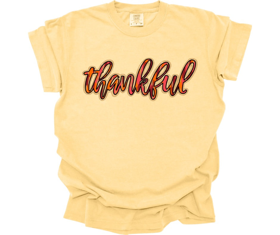 Yellow Thankful Comfort Colors Tee