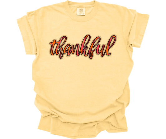 Yellow Thankful Comfort Colors Tee