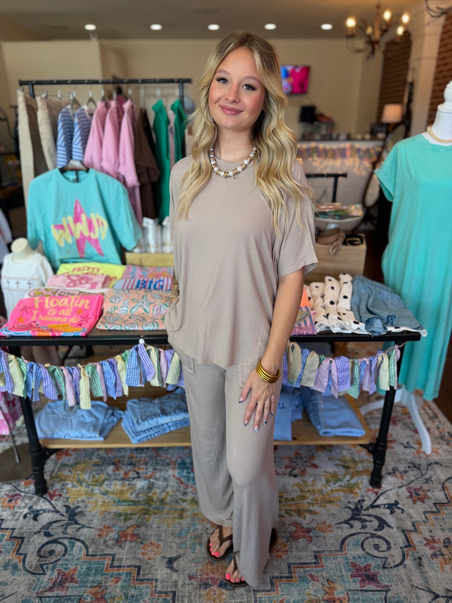 Beige Pants Set