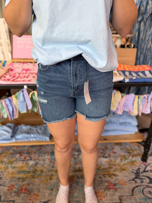 Dark Wash Denim Shorts