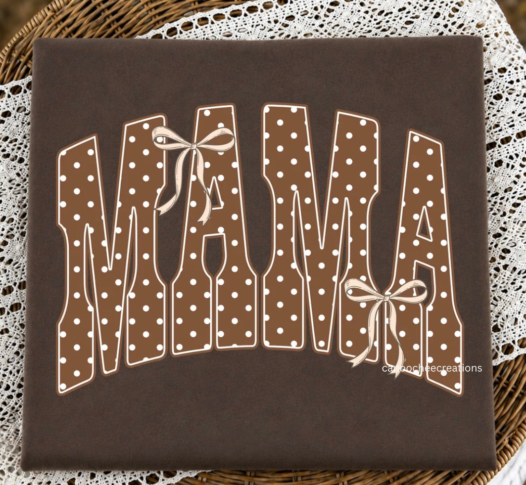 Polka Dot Mama Bow Tee