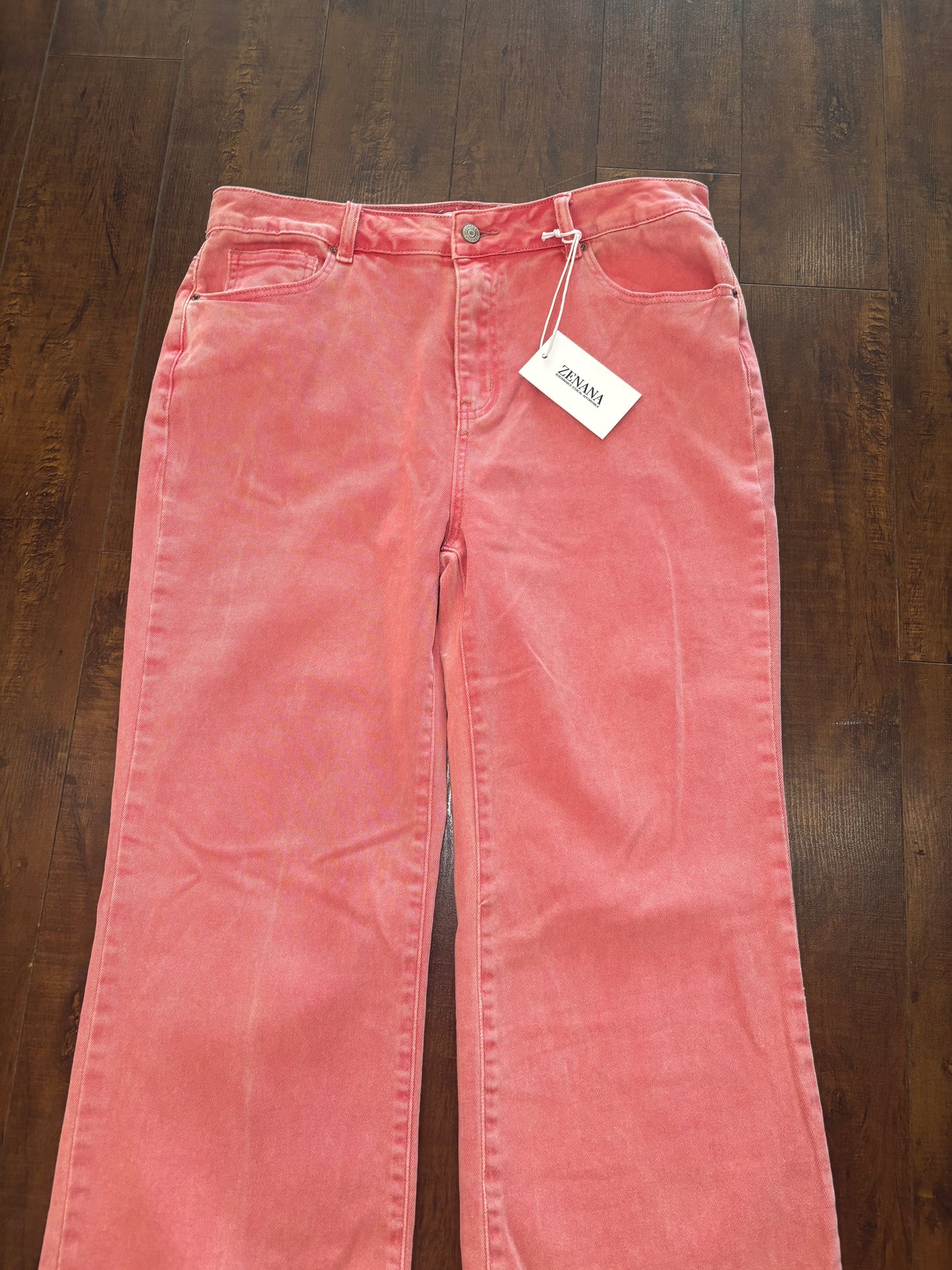 Pink Zenana Wide Leg Cropped Jeans