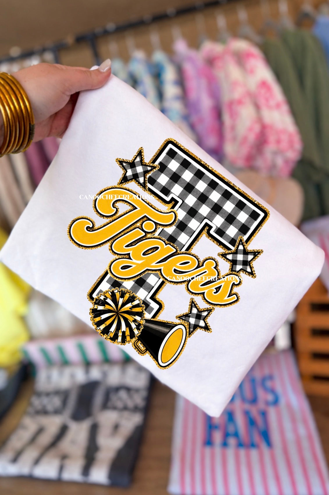 Cheer Gingham School Spirit Tees
