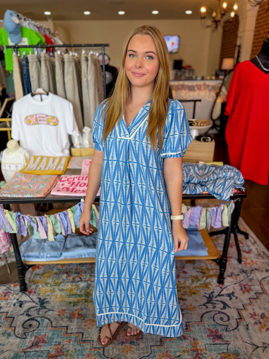 Geometric Print Midi Dress