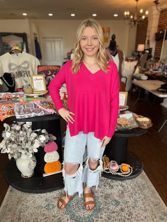 Pink Long Sleeve Sweater