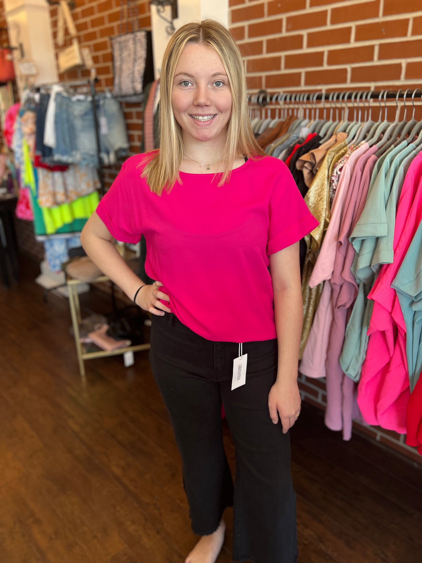 Solid Pink Zenana Top