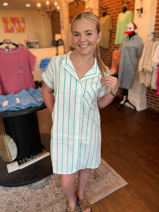 White Striped Dress