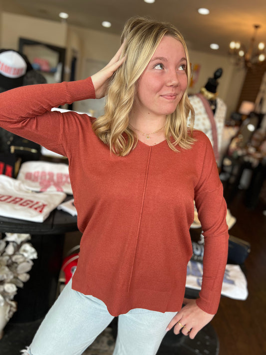 Rust Lightweight Sweater