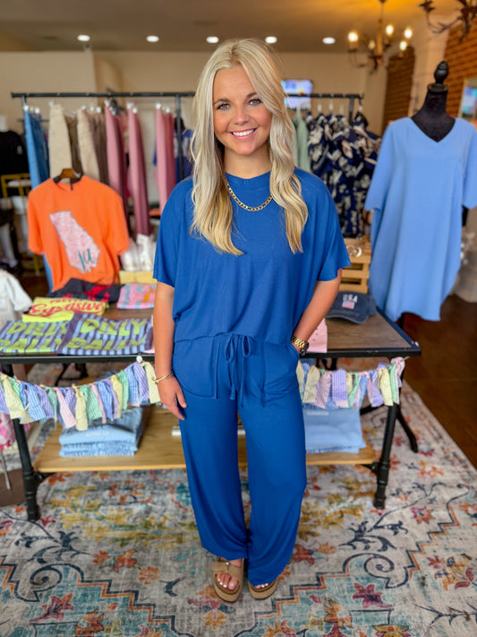 Royal Blue Pants Set