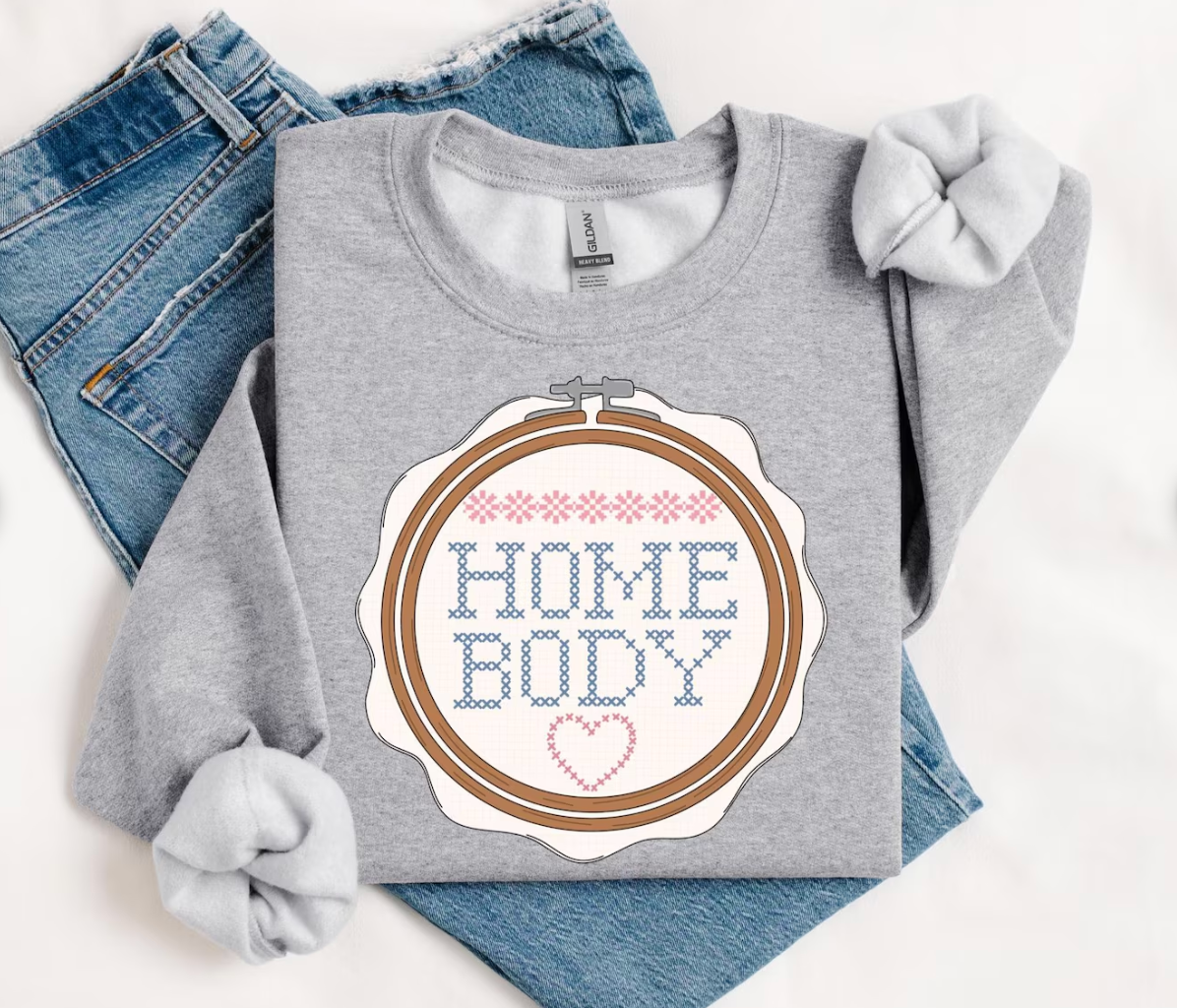 Homebody Vintage Cross Stitch Sweatshirt